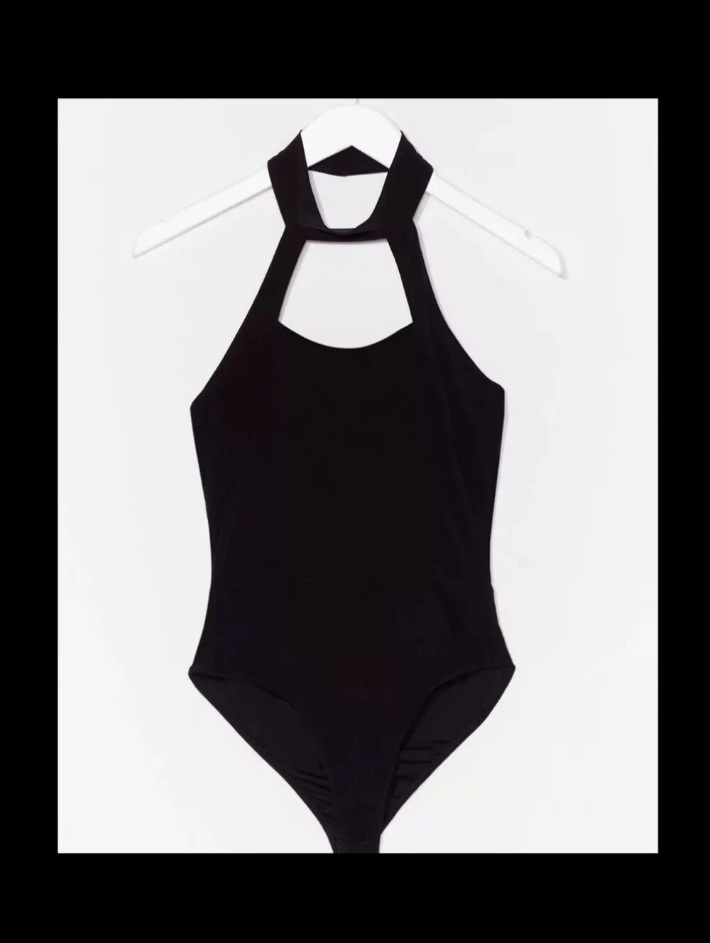 Nasty Gal Something to Slink about Halter High-Leg Bodysuit Size 10